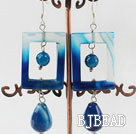 Parte de ágata azul joyas aretes chuanky