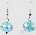 12mm faceted blue crystal earrings