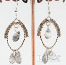 hermoso color ahumado aretes de cristal en ...