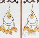 hermosa pendientes mandmade cristal amarillo