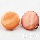 Classic Design Big Stijl Oranje Kleur Shell Clip oorbellen