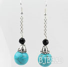 Dangle Style Rond Turquoise Oorbellen met m...