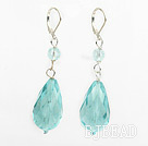 New Design Drop Shape Light Blue Crystal Earrings