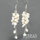 cluster style white pearl and shell earrings under $5