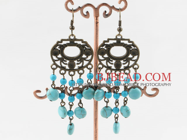 araña pendientes de turquesa forma