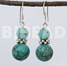 round turqulise beaded earrings