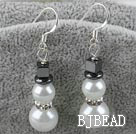 snow man sea shell beads earrings