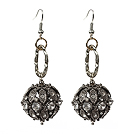 Vintage Style Black Rhinestone Dangle Earrings