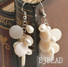 white pearl and shell earrings