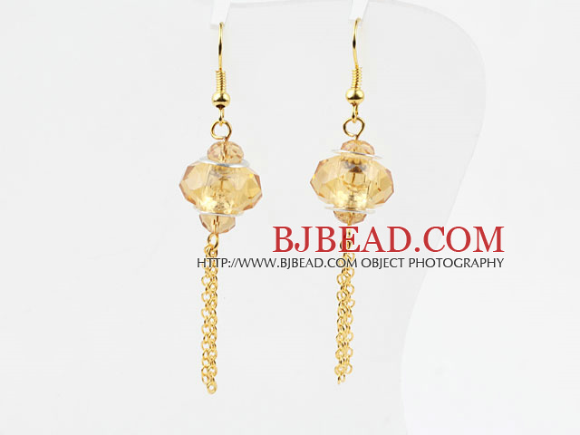 Nuovo Design Lungo Style Yellow Colored Glaze Charm Orecchini