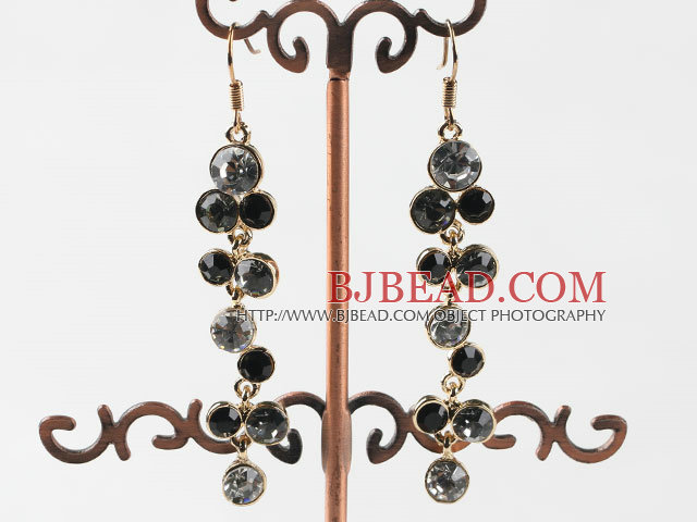 costume jewelry dangling style colorful rhinestone earrings