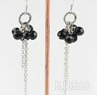 pendientes colgantes de cristal negro