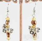 gold pearl and crystal earrings