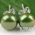 hot 8-8.5 mm green pearl studs