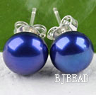 8-8.5 mm blue fresh water pearl studs