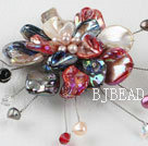 wedding jewelry admirably inches colorful pearl and shell flower brooch