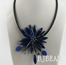 17,7 pulgadas gema azul shell flores collar...