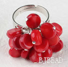 lovely red coral ring(adjustable)