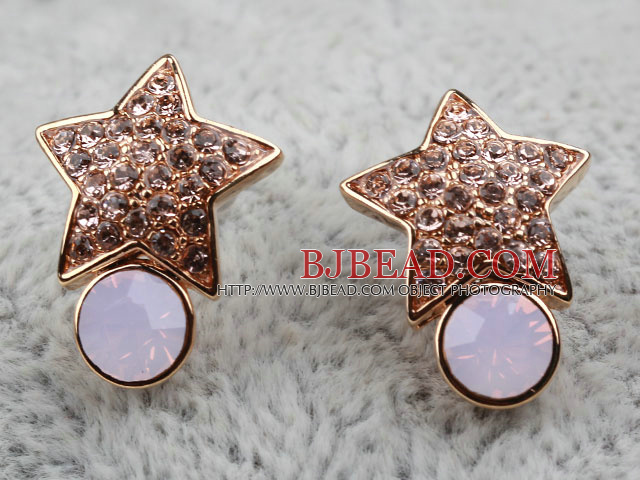 Style Fashion Star Rhinestone Kształt i Immitation Gemstone Pozłacane alergików Kolczyki Szpilki