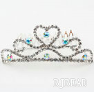 Heart Shape Alloy With Rhinestones Wedding Bridal Tiara with Combs