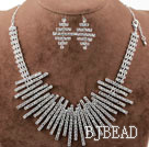 Fashion Alloy With Rhinestones Wedding Bridal Jewelry Set (Necklace and Matched Earrings)