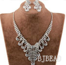 Fashion Alloy With Rhinestones Wedding Bridal Jewelry Set(Necklace and Matched Earrings)