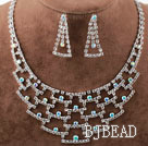 Fashion Style Alloy With Rhinestones Wedding Bridal Jewelry Set(Necklace and Matched Earrings)