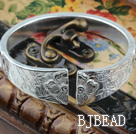 Big Sterling Style Bangle Silver (z wzorem Plum Blossom, bambus i chryzantema)