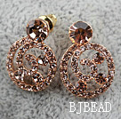 Fashion Style Snail Shape strass placcato oro Orecchini Ipoallergenico Studs