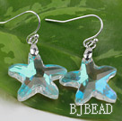 White with Colorful Austrian Crystal Starfish Earrings