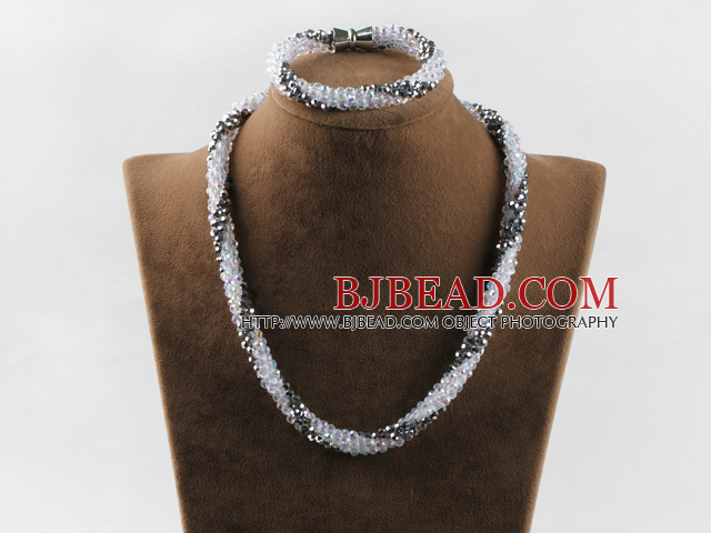 Dazzling Tsjechische kristal ketting armband set met magnetische sluiting