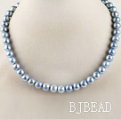 15,7 inch 9-10mm blauw geverfd ronde parel ketting