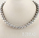 admirably 15.7 inches 10-11mm gray round pearl necklace