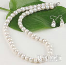 8-9mm cultured natural fresh water pearl necklace  earring set