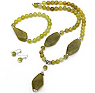 New Design South Korea Jade Set ( Necklace Bracelet and Matched Earrings )