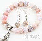 Classic Design Roze Opal Set (Beaded Armband en Oorbellen Matched)