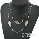 black pearl rose quartz necklace