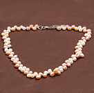 19 inches white pearl and howlite necklace with moonlight clasp