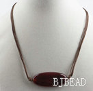 17.7 iches fancy red agate necklace with extendable chain