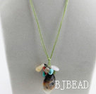 18.1 inches multi color gemstone pendant necklace with extendable chain