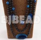 grote hit blauw en zwart agaat ketting