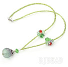 lovely crystal and rainbow flourite neckalce