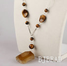 tiger eye and faceted agate necklace under $9