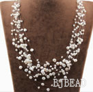 Multi Layer White Freshwater Pearl Bridal Necklace