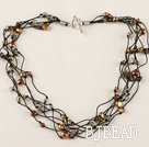 Vogue sieraden multi onderdeel parel en kristal ketting met knevelsluiting