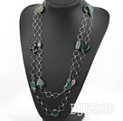 55.1 inches fashion long style india agate necklace with metal loop under $12