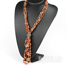 Y shape three strand fillet agate chip necklace under $ 40