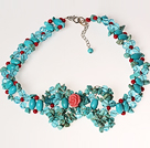 New Design Fan Shape Multi Color Taiwan turquoise ketting