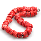 Chunky Style Irregular Shape Big Coral Nugget Necklace with Moonlight Clasp