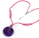 simple and fashion natual purple agate necklace with extendable chain under $5